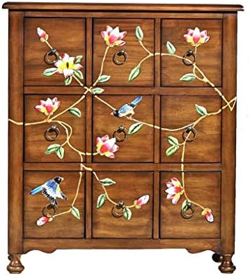 ドレッサーチェスト中国の箪笥の樟脳の樟脳の木製キャビネットレトロな固体木製塗られた収納ロッカーアメリカンサイドキャビネット茶キャビネット Color Brown Size 91 30 80cm Silverandstones Eu