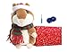 Powshop Cute Mimicry Pet Talking Hamster Repeats What You Say Plush Animal Toy Electronic Hamster Mouse for Kids Birthday/ Christmas Gift (Brown With Knitted Scarf)