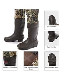 Hisea   Palas de neopreno para hombre, con botas, transpirables, aislantes, para caza de camuflaje y pesca