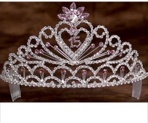 Angels Garment Girls Lilac Crystal Stoned Heart 15 Quinceanera Tiara