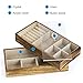 Keebofly Jewelry Tray with Lid Rustic Wood Jewelry Organizer Box Display with 2 Stackable Layers Jewelry Holder for Earrings Rings Necklaces - Carbonized Black