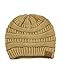 Trendy Warm Chunky Soft Stretch Cable Knit Slouchy Beanie Skully, Camel, One Size