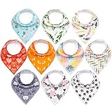 10-Pack Baby Bandana Bibs Upsimples Baby Girl Bibs for Drooling and Teething, 100% Organic Cotton, Soft and Absorbent Hypoallergenic Bibs | Baby Shower Gift - “Modern Set”