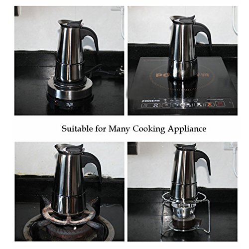 Moka Pot Coffee Maker Stainless Steel Stovetop Espresso Maker