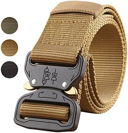 Musgneer Men's Tactical Cobra Belt Heavy Duty Military Style Riggers Webbing Beige