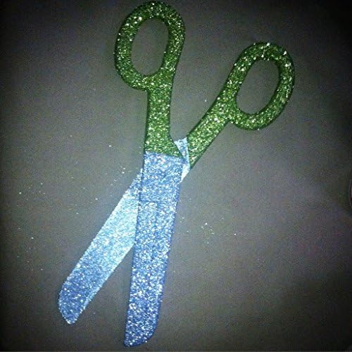 Sparkling shimmered scissors for grand opening and ribbon cutting ceremonies for new businesses salons barber shops spas and more! 15" long scissors (do not actually cut)