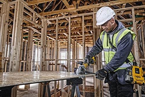 Dewalt 18V Akku- Handkreissäge DCS571NT (bürstenlos, 38mm max. Schnitttiefe, spezielle Bauweise für Einhand-Betrieb… – Bild 6