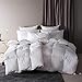 SNOWMAN White Goose Down & Feather Blend Comforter Queen Size 100% Cotton Cover Down Proof Baffle Boxes Construction,Soft and Warm
