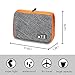 Electronics Organizer Travel Bag,Waterproof Portable Cable Cord Bag Organizer,Travel Gear Carry Bag for Cables External Flash Drive Mouse Memory Card Power Bank and More (L, Grey)
