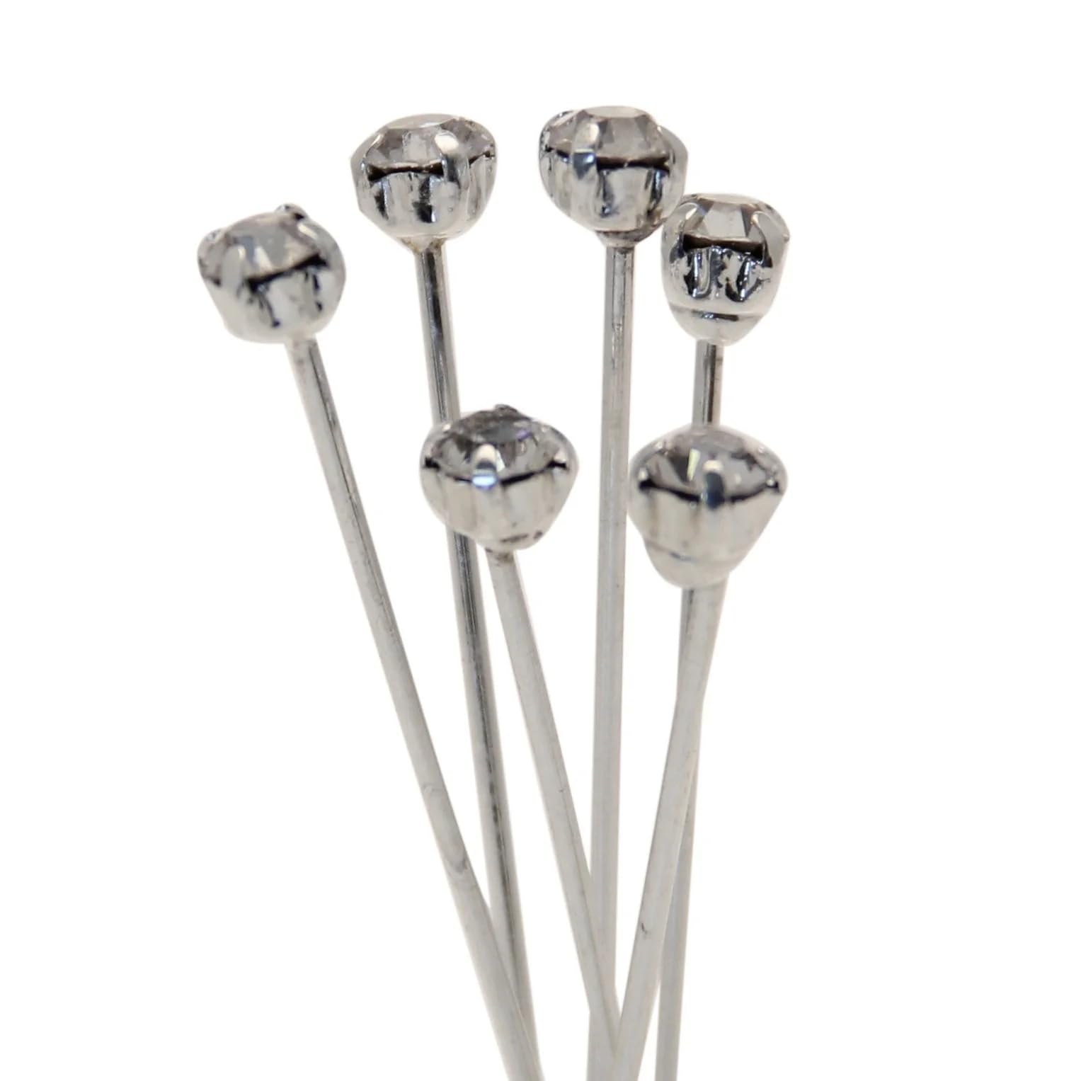 LUXURY 4MM X 4CM diamond CLEAR diamante pins WEDDING FLOWERS : 4cm Sparkly Diamond Flower Pins: Add Elegance to Your Crafts & Weddings (72, 4mm)