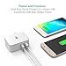 RAVPower Quick Charge 2.0 30W Dual USB Plug Quick Charger Foldable Pin for Galaxy S6/ Edge, Note 5/ 4, LG G / G5, Nexus 6 and iSmart for iPhone 7 (White)