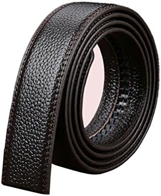 ADJOY9 Men’s Genuine Leather Ratchet Belt Pants Waistband Adjustable Size Girdle - Z-Brown(46.5")