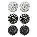JewelrieShop Rhinestones Crystal Ball Stud Earrings Set Fireball Disco Ball Pave Bead Earrings Hypoallergenic for Women 6mm x 3 Pairs (White, Jet Black, Hematite)