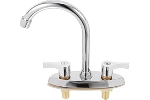 DOITOOL Laundry Faucet Hot and Cold Handles, 60 Swivel Spout Deck Mount Utility Sink Faucet for Laundry Tub and Bathroom Basi