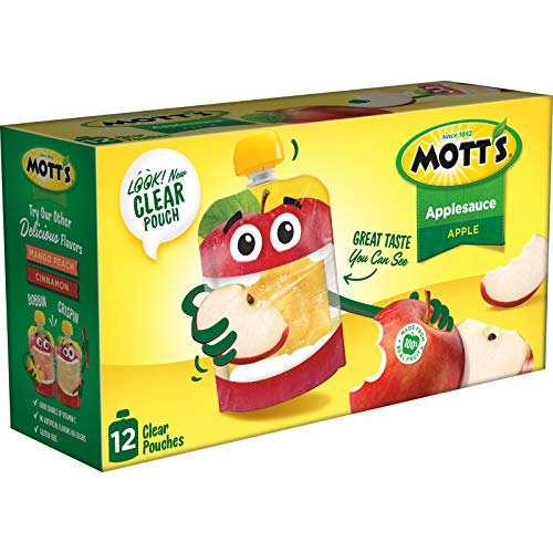 Mott's Applesauce, 3.2 Ounce Clear Pouch, 12 Count (Pack of 4), Perfect