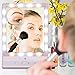 MiroPure Lighted Makeup Mirror, Vanity Mirror with 7x Magnifying Spot Travel Mirror, 18 LED lights Dimmable, Dual Power Supply, Touch Panel, Wall Mounted