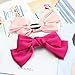 Black and White Satin Bows with Long Tail Alligator Hair Clips, Hair Ribbon Accessories for Women and Girls, Birthday Gift 2 Pack