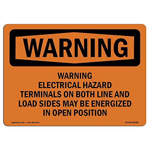 OSHA Waring Sign - Waring Electrical Hazard Terminals On Both | Rigid Plastic S…