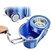 MASTERTOP Mop Bucket with Wringer Set - Floor Mop, Spin Mop with 2 Wheel Easy Move, Stainless Steel Longe Mop Handle, 5 Microfiber Replacement Head Refills, 1 Floor Brush Mop Head