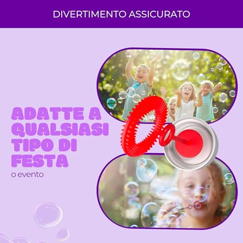 Bubble World Stitch Soap Bubbles for Children Ideal as a Gadget Birthday Children White Tubes with Integrated Red Blower Pack of 12 60 ml Made in Italy