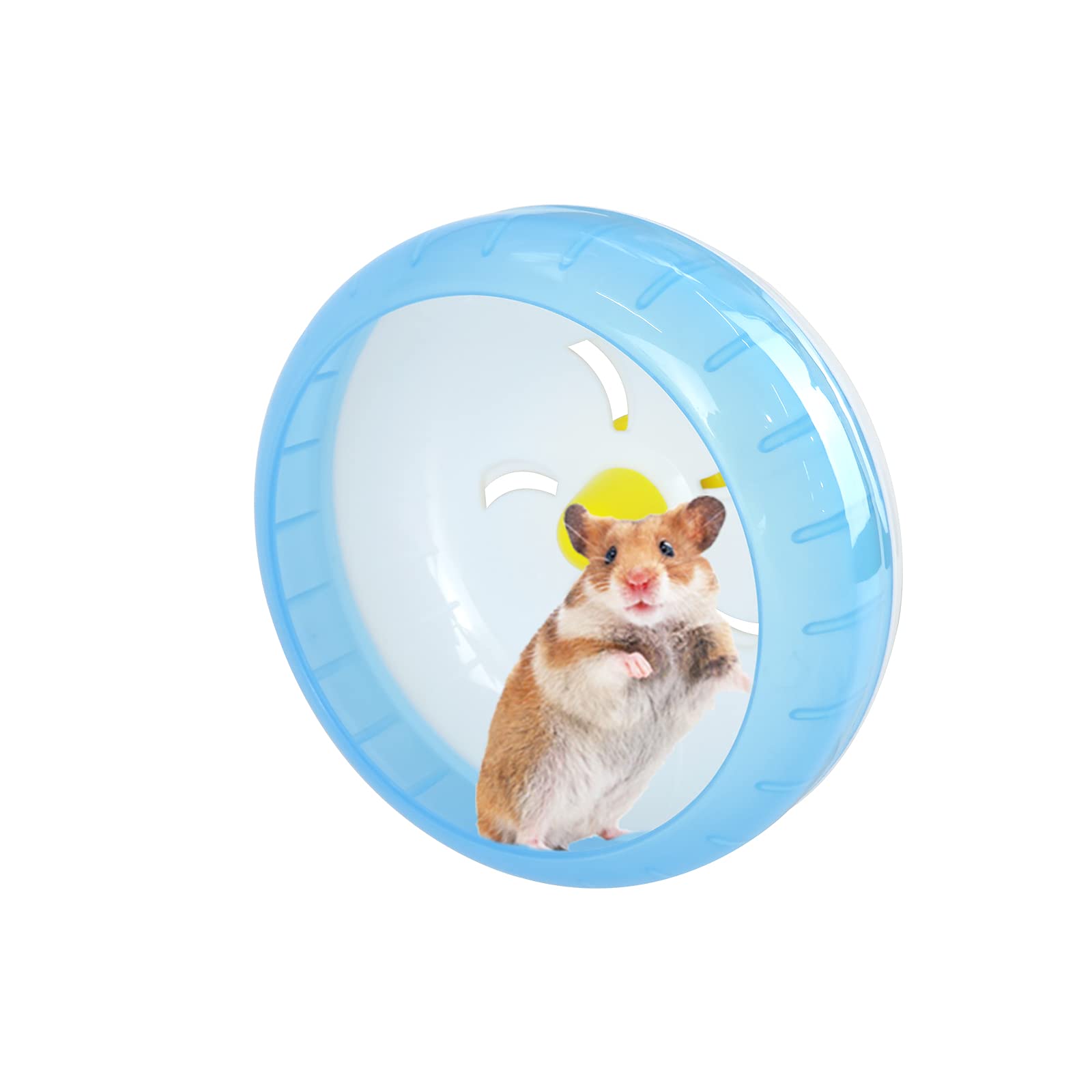 Andiker Hamster Running Wheel, Silent Jogging Exercise Toy Hamster Cage Accessory for Drawf Hamsters Golden Silk Shih Tzu Bear (Blue)