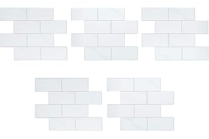 Aspect Peel and Stick Collage Tile in Carrara Subway (5 Pack)