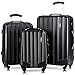 Goplus 3 Pcs Luggage Set ABS Hardshell Travel Bag Trolley Suitcase w/TSA Lock (Black)