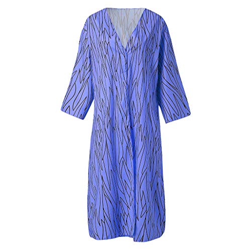 Women Floral Print Sheer Kimono Cover Up Loose Summer Chiffon Cardigan Tops