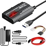 USB 3.0 to SATA IDE HDD, DVD-ROM, CD-ROM, CD-RM, COMBO, DVD-RW Adapter, Costech 2.5/3.5 HDD Hard Drive Converter With Power Supply Cable for Windows7/8/10, Linux, Mac OS
