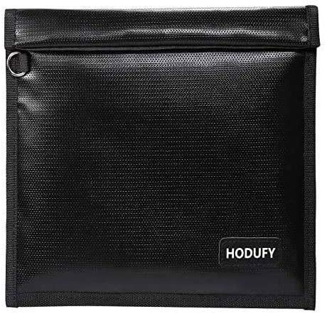 Hodufy Upgraded Fireproof & Waterproof Faraday Bag, Large Faraday Pouch for Car Keys 9.8"X11", Signal Blocker Pouch for Tablets, Phones, Key Fob (Black)