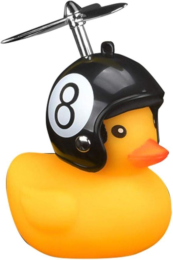 qq Kids Yellow Duck Bike Bell and Light, Bike Horn Novelty Helmet