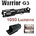 PowerTac Warrior Gen 3 1050 Lumens LED (CREE XM-L2 U2) Tactical Flashlight with Clip-On hard shell Holster and LegionArms CR123A Batteries