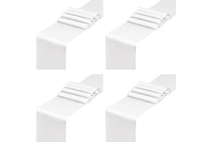 SiinvdaBZX 4 Pcs White Satin Table Runner 12 x 108 inches Long, Bright Smooth Satin Wedding Table Runner Decorations for Birthday Parties, Buffet, Banquets, Graduations, Engagements