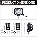 KIngopt 2x 4inch Triple Rows LED Light Bar Spot Beam