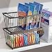 mDesign Household Stackable Metal Wire Storage Organizer Bin Basket with Built-In Handles for Kitchen Cabinets, Pantry, Closets, Bedrooms, Bathrooms - 12.5