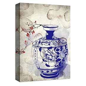 Canvas Wall Art Traditional China Painting Artwork for Home Prints Framed - 12x18 inches