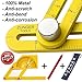 GlowGeek - Original RED Aluminum Alloy Multi Angle Measuring Ruler - Template Layout Guide for Shapes and Angles - Multi Functional Angle Measurement Tool (Yellow)