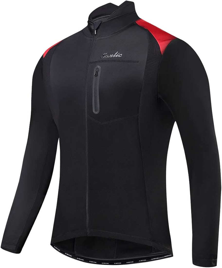 Santic Bike Winter Jacket Windproof Fleece Thermal Warm UP Cycling Bicycle Jerseys Long Sleeves : Clothing
