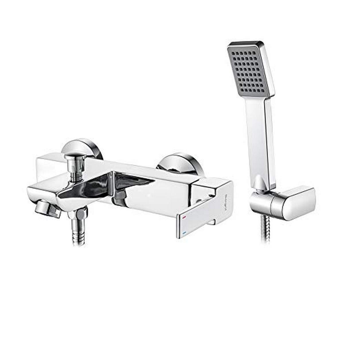 Ibergrif-M13001-Gold-Completo-de-Grifo-Cuadrado-para-Banera-con-Alcachofa-Mezclador-de-Bano-Ducha-Monomando-para