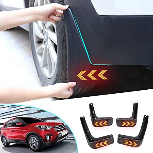 Autotoper Front Rear Mudguards For Hyundai Creta ix25 2015-2017 4pcs Reflective Arrow Fender Mud Flap set Red