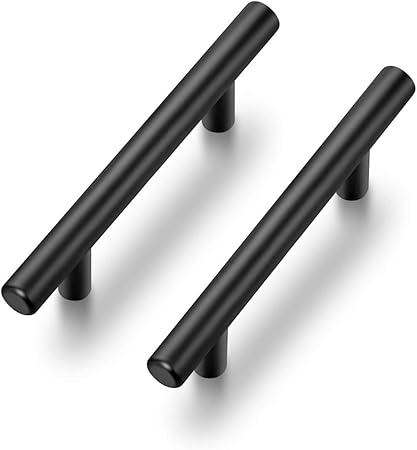 6 Pack 5 Cabinet Pulls Matte Black Stainless Steel Kitchen