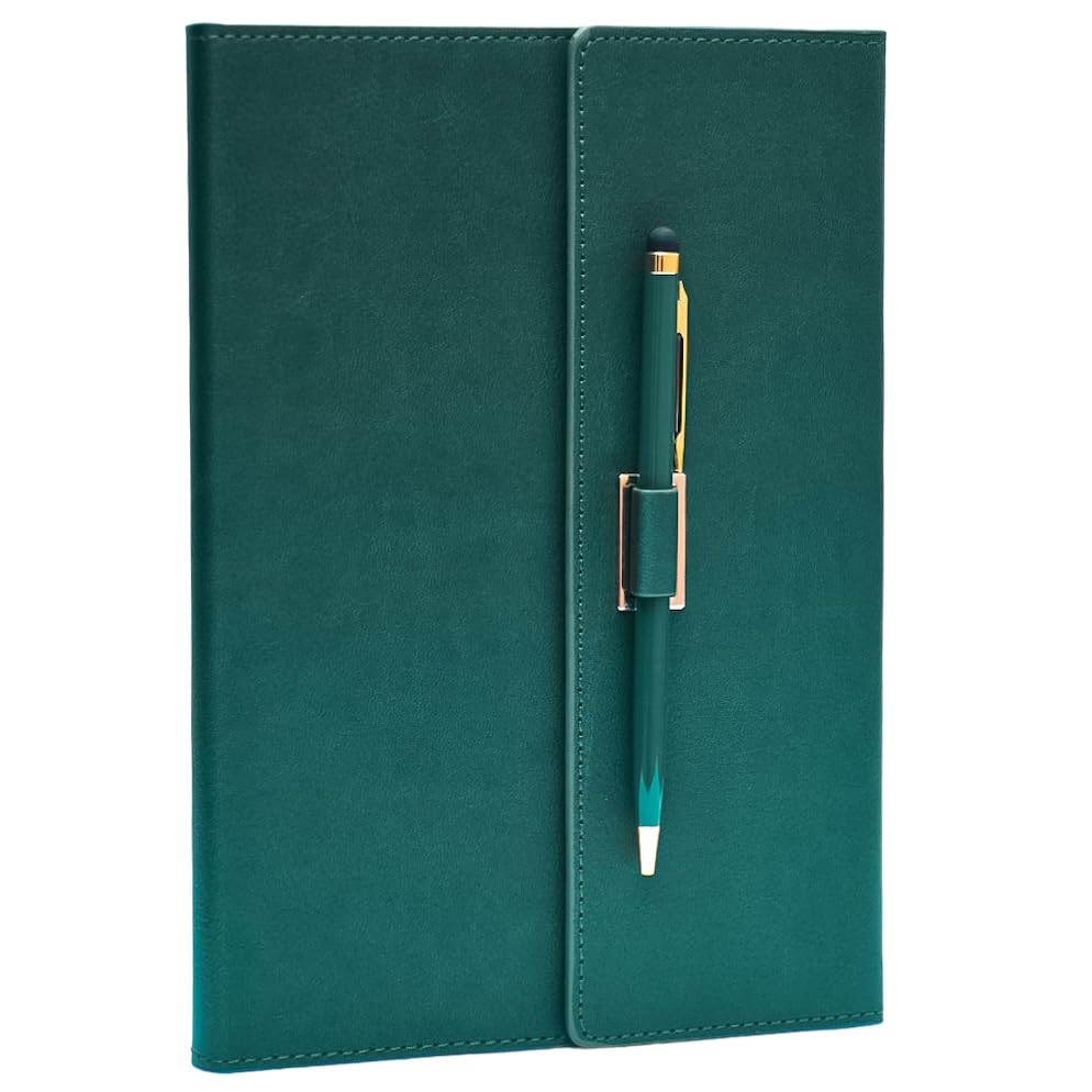 Green A5 Journals for women & Men | Notebook and pen set | Journal | Notebooks for women | Faux Leather notebook | Notebook and pen gift sets | Leather bound |Premium lined pages