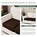 CHUN YI 2Piece Stretch Couch Cushion Covers, Sofa Seat Slipcovers for Pets, Suitable for Armchair Loveseat Sofa with Spandex Jacquard Washable Fabric (2Piece,Chocolate)