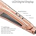 NITION 1 1⁄4 inch Flat Iron For Wet & Dry Hair Nano Silver Argan Oil Ceramic Tourmaline Hair Straightener LCD 265°F-450°F Digital Pro Hair Straightening Iron,MCH 10s Fast Heating-up,Champagne Gold