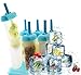 Ozera Popsicle Molds Maker, Reusable Ice Pop Molds Trays for Homemade Popsicles - Set of 6 - With Silicone Funnel & Cleaning Brush - Blue