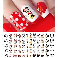 Mickey Mouse & Minnie Mouse Waterslide Nail Art Decals - Salon Quality