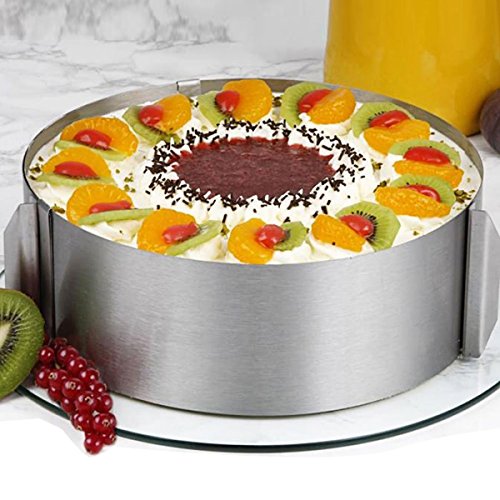 Evaliana 2.4" to 4" Adjustable Stainless Steel Mousse Cake Ring Mold Kitchen Pastry Tools
