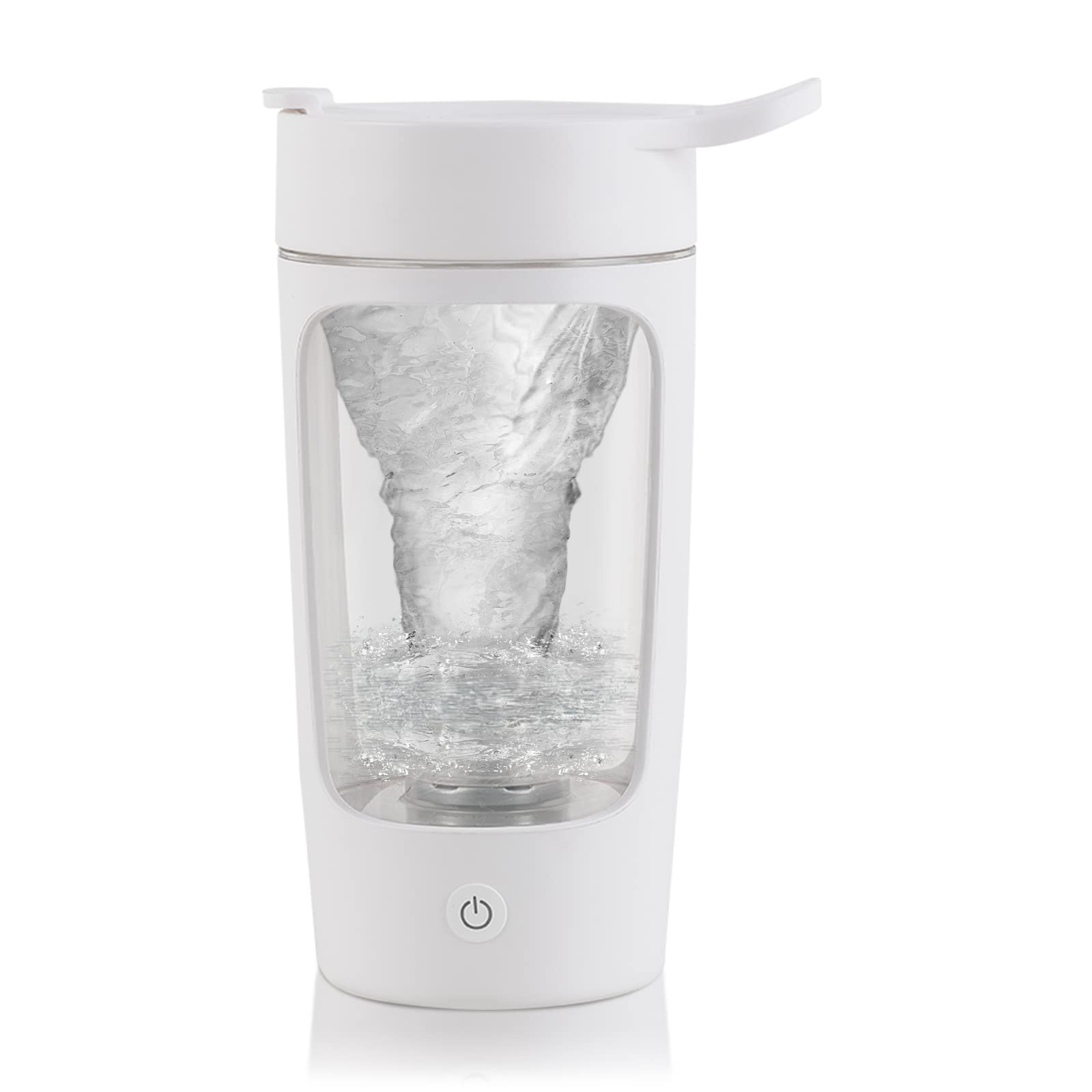 EQURA Electric Shaker Bottle, Blender Bottles, Made with Tritan - BPA Free - Portable Mixer Cup/USB Rechargeable Shaker Cups for Protein Shakes and Meal Replacement Shakes - White