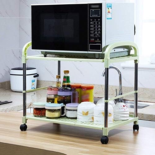 Chonusa Kitchen Storage Rack Shelves Seasoning Rack Kitchen Stainless Steel Microwave Oven Rack