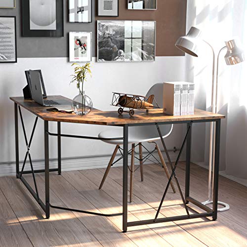 IRONCK L Shaped Computer Desk 66 in Corner Desk, Gaming Table, Study Writing Table Workstation